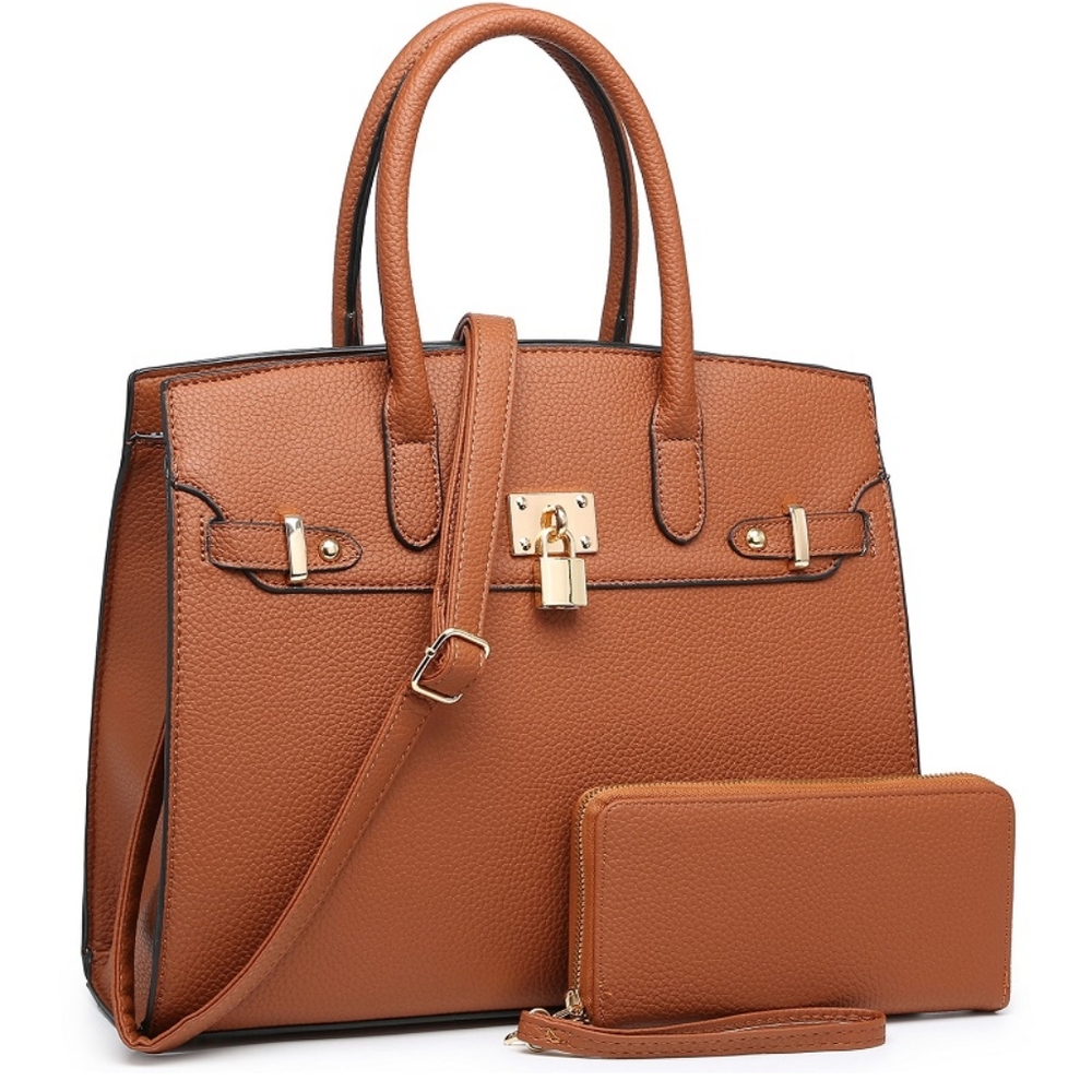 Fashion Padlock Satchel w/Wallet